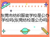 东莞市纺织服装学校是公办学校吗(东莞纺校是公办吗)