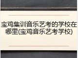 宝鸡集训音乐艺考的学校在哪里(宝鸡音乐艺考学校)