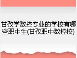 甘孜学数控专业的学校有哪些职中生(甘孜职中数控校)