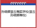 孙晓娜章丘舞蹈学校(章丘孙晓娜舞校)