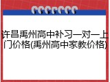 许昌禹州高中补习一对一上门价格(禹州高中家教价格)