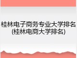 桂林电子商务专业大学排名(桂林电商大学排名)