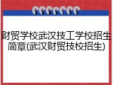 财贸学校武汉技工学校招生简章(武汉财贸技校招生)
