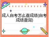 成人自考怎么查成绩(自考成绩查询)
