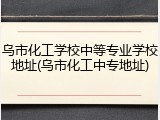乌市化工学校中等专业学校地址(乌市化工中专地址)