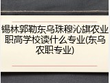 锡林郭勒东乌珠穆沁旗农业职高学校读什么专业(东乌农职专业)