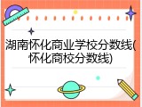 湖南怀化商业学校分数线(怀化商校分数线)