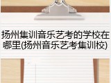 扬州集训音乐艺考的学校在哪里(扬州音乐艺考集训校)