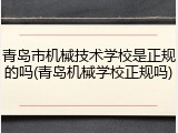 青岛市机械技术学校是正规的吗(青岛机械学校正规吗)