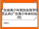 广东省青少年竞技体育学校怎么样(广东青少年体校如何)