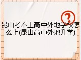 昆山考不上高中外地学校怎么上(昆山高中外地升学)