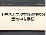 中专艺术学校有哪些技校好(艺校中专推荐)