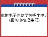 廊坊电子信息学校招生电话(廊坊电校招生号)