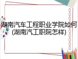 湖南汽车工程职业学院如何(湖南汽工职院怎样)