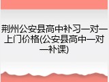 荆州公安县高中补习一对一上门价格(公安县高中一对一补课)