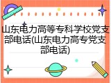 山东电力高等专科学校党支部电话(山东电力高专党支部电话)