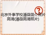 北京外事学校潘薇简介照片高清(潘薇高清照片)
