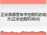 正安县哪里有学挖掘机的地方(正安挖掘机培训)