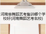 河南省舞蹈艺考集训哪个学校好(河南舞蹈艺考名校)