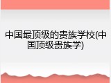 中国最顶级的贵族学校(中国顶级贵族学)