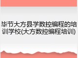 毕节大方县学数控编程的培训学校(大方数控编程培训)