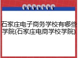 石家庄电子商务学校有哪些学院(石家庄电商学校学院)