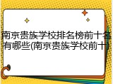 南京贵族学校排名榜前十名有哪些(南京贵族学校前十)