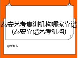 泰安艺考集训机构哪家靠谱(泰安靠谱艺考机构)