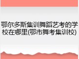 鄂尔多斯集训舞蹈艺考的学校在哪里(鄂市舞考集训校)