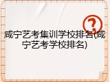 咸宁艺考集训学校排名(咸宁艺考学校排名)