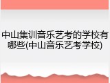 中山集训音乐艺考的学校有哪些(中山音乐艺考学校)