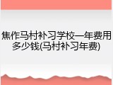 焦作马村补习学校一年费用多少钱(马村补习年费)