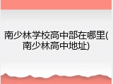 南少林学校高中部在哪里(南少林高中地址)