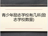 青少年励志学校有几所(励志学校数量)