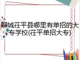 聊城茌平县哪里有单招的大专学校(茌平单招大专)