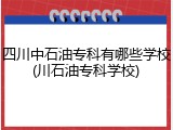 四川中石油专科有哪些学校(川石油专科学校)