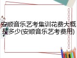 安顺音乐艺考集训花费大概是多少(安顺音乐艺考费用)