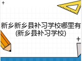 新乡新乡县补习学校哪里有(新乡县补习学校)