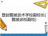 登封鹅坡武术学校副校长(鹅坡武校副校)