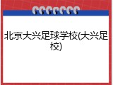 北京大兴足球学校(大兴足校)