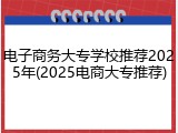电子商务大专学校推荐2025年(2025电商大专推荐)