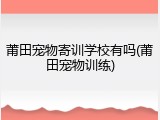 莆田宠物寄训学校有吗(莆田宠物训练)