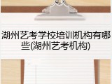 湖州艺考学校培训机构有哪些(湖州艺考机构)