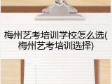 梅州艺考培训学校怎么选(梅州艺考培训选择)