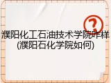 濮阳化工石油技术学院咋样(濮阳石化学院如何)