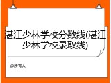 湛江少林学校分数线(湛江少林学校录取线)