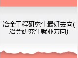冶金工程研究生最好去向(冶金研究生就业方向)