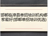 邯郸临漳县单招培训机构哪家最好(邯郸单招培训优选)