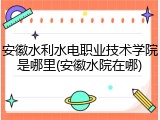 安徽水利水电职业技术学院是哪里(安徽水院在哪)