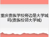 重庆贵族学校旁边是大学城吗(贵族校邻大学城)